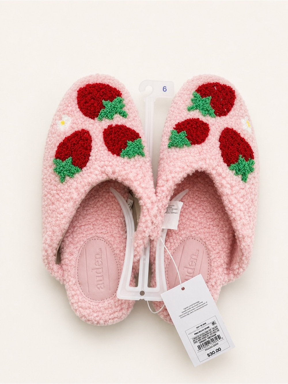 Auden Pink Strawberry Cozy Slippers